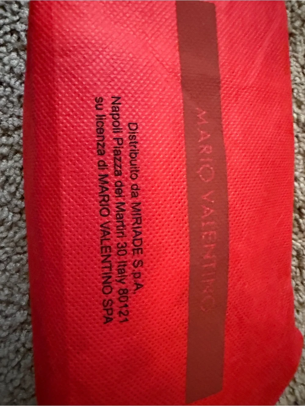 Valentino Red Leather Shoulder Bag with Gold Logo Purchased in Italy